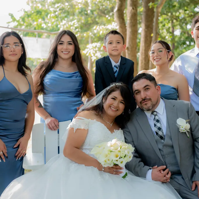 Family portrait during a Richmond area wedding celebration