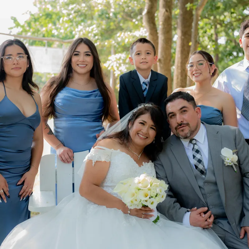 Family portrait during a Richmond area wedding celebration
