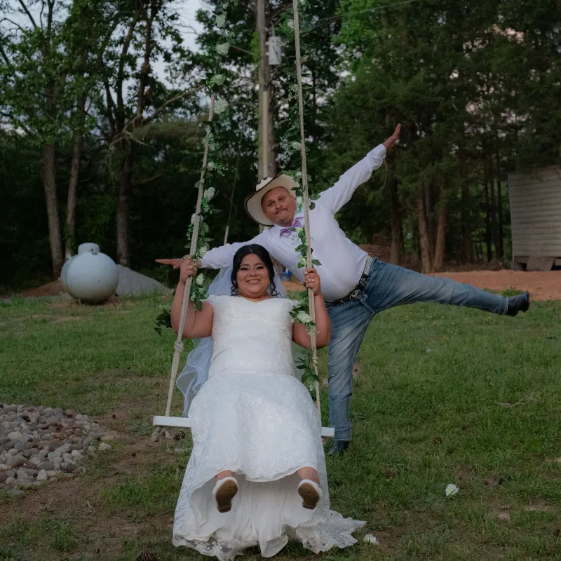 Wedding couple portrait at a ranch in Blackwell VA